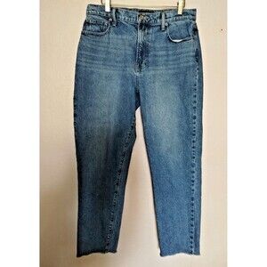 Lucky Brand Jeans Womens 10/30 Drew High Rise Mom Ankle Raw Hem Cotton Denim
